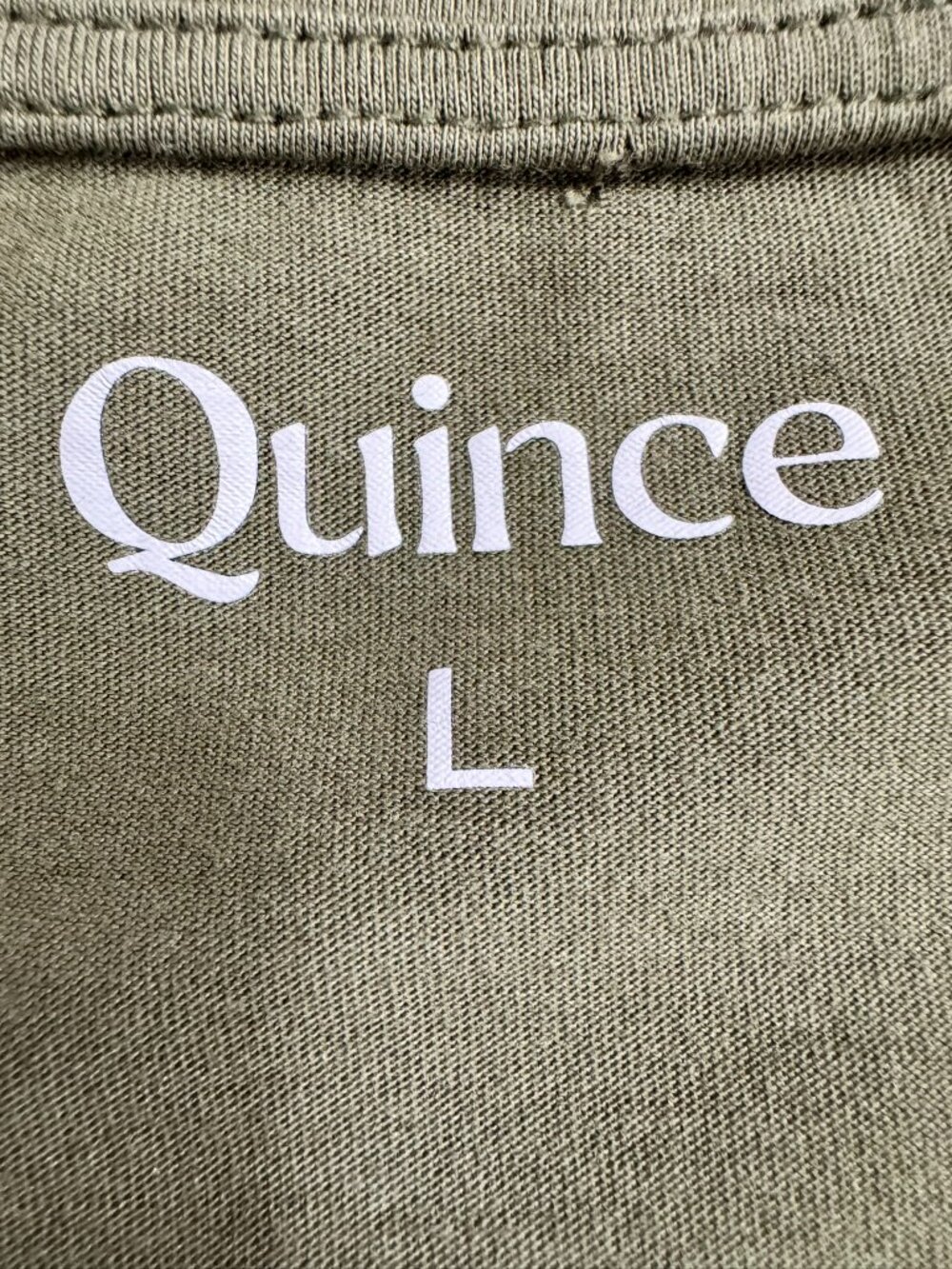 🫒Olive Cotton‑Modal Scoop‑Neck Tee Quince Women’s Large Soft Essential Top - Picture 3 of 8